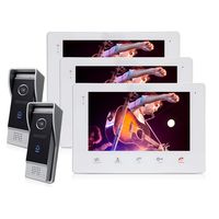 Jeatone 7" wired doorbell With Storage White Color HD Video Doorphone Intercom 3 Monitor Systems 1200TVL 2.8mm Wide Angle Lens Camera Home Security Kit 3V2