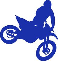 hBARSCI Motocross Vinyl Decal - 5 Inches - for Cars, Trucks, Windows, Laptops, Tablets, Outdoor-Grade 2.5mil Thick Vinyl - Royal Blue