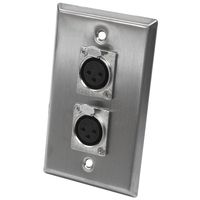 Seismic Audio SA-PLATE2 Dual XLR Female Stainless Steel Wall Plate
