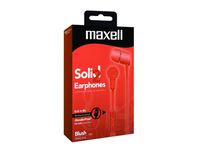 Maxell Solid 2 Earphones With Built-In Microphone, Blush Red