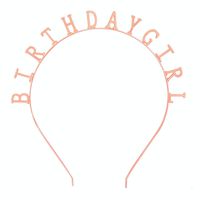 Elehere Rose Gold Birthday Girl Tiara Headband Headpiece Girls Party Hair Accessories, 0.6" 0.3" Letters