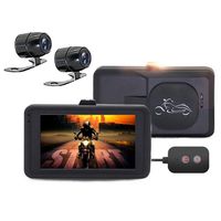 Motorcycle Dash Cam, lesgos 1080p 3.0" LCD Screen Waterproof 140 Degree Angle Dual Lens Video Recorder Night Vision Motorcycle Recorder for Outdoor Driving, Travel