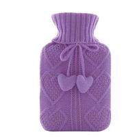 Heart Knit Washable Soft Cover Fashion Safe Hot Water Bottle Bag-A01