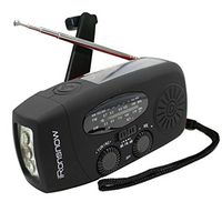 (Classic Creator) iRonsnow Solar Emergency NOAA Weather Radio Dynamo Hand Crank Self Powered AM FM WB Radios 3 LED Flashlight 1000mAh Smart Phone Charger Power Bank(Black)