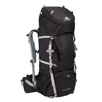 High Sierra Explorer 55L Internal Frame Backpack, Top Load 55 Liter Hiking Backpack, Black/Black/Silver