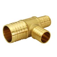 Pexflow PXRT1033-NL PEX X PEX Barb Reducing Tee Pipe Fittings  1" X 3/4" X 3/4" Brass