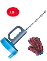 Coil Drain Auger Kits with Gloves,Drain Plumbing Snake 33ft(10m),Sewer Pipe Dredger Blockage Clog Drains Tool,Stainless Steel Dredge Bathtub Pipe Cleaner,Snake Cable for Home Kitchen Toilet Bathroom