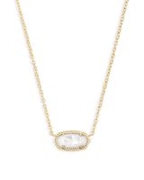 Kendra Scott Elisa Pendant Necklace in White Mother-of-Pearl, Rhodium Plated