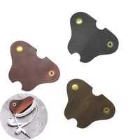 Jurxy 3 PCS Leather Cable Straps Cable Organizer Cord Management Cable Tie Wraps Earphone Cord Keepers Cable Snap for USB Headphone Wire for Work and Travel - Black Brown Dark Red