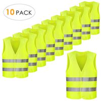 PRASACCO High Visibility Safety Vest, Yellow Safety Vest, 28 x 27 inch, Fluorescent Motorcycle Auto, High Visibility, XXXL, Washable, Wrinkle Free, for Outdoor Works, Cycling, Walking,Sports