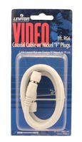 Leviton C6851-3W RG6 Coax Cable, Nickel Plated, 3-Feet, White