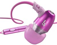 JLab Audio JBuds J5M Metal Earbuds Style Headphones w/ Mic, GUARANTEED FOR LIFE - Pink Lemonade