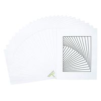 Golden State Art, Acid Free, Pack of 25 11x14 White Mats Mattes with Black Core Bevel Cut for 8x10 Photo