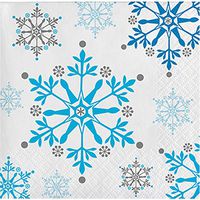 Hoffmaster Group 317147 2 Ply Snowflake Swirls Beverage Napkin44; Pack of 12-16 Per Pack