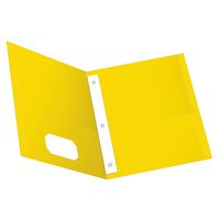 Oxford Two-Pocket Folders w/Fasteners, Yellow, Letter Size, 25 per Box (57709)