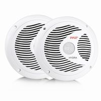 6.5 Inch Dual Marine Speakers - 2 Way Waterproof and Weather Resistant Outdoor Audio Stereo Sound System with 150 Watt Power, Polypropylene Cone and Cloth Surround - 1 Pair - PLMR60W (White)