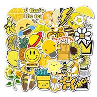 Cute Yellow Stickers for Water Bottles[50pcs] Vinyl Sticker for Laptop Phone Computer PC Notebook Bike Helmet Car Motorcycle Bumper Luggage Helmet Skateboard Snowboard Waterproof