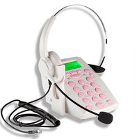AGPtek Call Center Dialpad Headset White Telephone with Tone Dial Key Pad & REDIAL