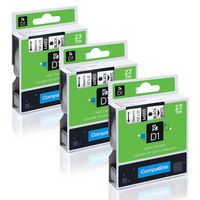 3-Pack Replace Dymo D1 Labels Tape 45013 S0720530 Black on White, 1/2 Inch(12mm) W x 23 Feet(7m) L, Compatible with DYMO LabelManager 160 LabelManager 280 LabelManager 360D
