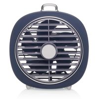 HOPEME 4'' Classic Desk Fan with Night Light Built-in, 3 Speeds 180° Wind Direction and Adjustable Rotating Grill USB Table Fan Blue Color Small Size for Home Office, Quiet and Strong Air Circulation