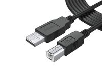 UL Listed Pwr 12Ft Extra Long USB-2.0 Cable Type-A to Type-B High Speed Cord for Audio Interface, Midi Keyboard, USB Microphone, Mixer, Speaker, Monitor, Instrument, Strobe Light System Mac PC