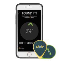 Pixie (2-pack) - Find your lost items faster by SEEING where they are. Lost item tracker/finder for Keys, Luggage, Wallet (iPhone 7 case included)