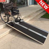 DANGRUUT Professional Portable Wheelchair Ramp, Safer Aluminum Folding Threshold Ramps, Scooter Ramp Non Slip, 500lbs Load Bearing Auxiliary Ramp w/Handle, for Outdoor Mobility and Household (6FT)