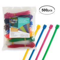 Moonkira Ties Cable Multi Colored lenitech Cable Zip Strap Ties Assorted Colors 4 Inch Wire Straps 500 Pieces