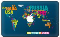 Customized Map Of The World Special Design Removable Vinyl Decal Top Front-cover Sticker Skin for New Macbook 12 Inch with Retina Display (Model A1534)
