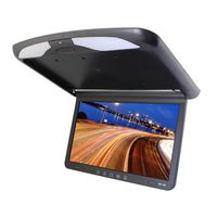 Universal Car roof Mount Black 15.6 Inch Flip Drop Down Overhead Automotive Two Way Video Input Car Monitor LED Display Overhead Monitor Built-in LED Autosphere Lamp
