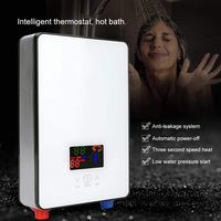 Zopsc Tankless Instant Electric 220V - Large LED Temperature Display Hot Water Heater for Home Bathroom Shower 6500W