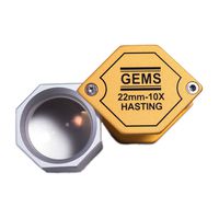 Gems Optical Lens 10x Triplet Achromatic Coated Lens 22MM Gold