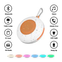 Portable Floating Waterproof Multi-Light-Touch Sensor Wireless Speaker,IPX5 Waterproof,Handsfree Call,TF Card Support, Dimmable Warm White Light & 7 Color 3 brightnesses Changing