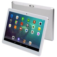 KuBi 10 Inch Tablet Pc Android 7.0 1280x800 IPS Tablets PC Octa Core RAM 4GB ROM 64GB 8MP 3G Dual sim Card Phone Call GPS 7 9 (Silver)