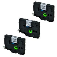 SuperInk 3 Pack Compatible for Brother HSe-231 HSe231 HS-231 HS231 Black on White Heat Shrink Tube Label Tape use in PT-D210 PT-D400 PT-E300 PT-E500 PT-P750WVP Printer (0.46''x 4.92ft,11.7mm x 1.5m)