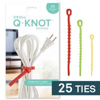 Q Knot Reusable Cable Tie, 25-Piece Pack