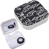 Portable Contact Lens Case Box Travel Kit Mirror + Bottle + Tweezers Container Holder [ Graffiti Tags It ]