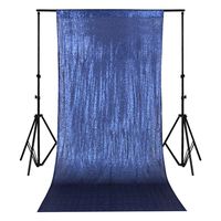 TRLYC Sequin Curtains Backdrops Glitter Navy Blue Backdrop 2 Panels 2FTx8FT
