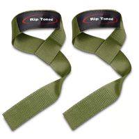 Rip Toned Lifting Wrist Straps (Pair) for Weightlifting, Bodybuilding, Powerlifting, Xfit, Strength Training, Deadlifts, MMA - Neoprene Padded - 23" Cotton Straps - Men or Women (Military Green)