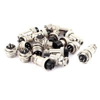 uxcell 10Pairs 16mm Thread 5 Pins Male Female Panel Metal Aviation Wire Connector