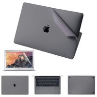 JRCMAX 5-in-1 MacBook Full Body Stickers for MacBook Air 13" Newest 2018 Version(A1932), 3M Full-Cover Protector Vinyl Decal Skin [Top+Bottom+Touchpad+Palm Rest with Screen Protector (Gray)