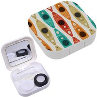Portable Contact Lens Case Box Travel Kit Mirror + Bottle + Tweezers Container Holder [ Rafting Repeating Boats ]