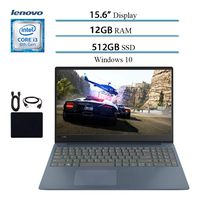 Lenovo IdeaPad 330S 2019 Premium 15.6" HD Laptop Notebook Computer, Intel 2-Core i3-8130U (up to 3.4GHz), 12GB RAM, 512GB SSD, Wi-Fi, Bluetooth, Webcam, HDMI, Windows 10 S (Blue) w/ Accessories