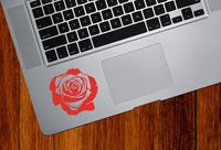Yadda-Yadda Design Co. Rose Blossom Vinyl Decal for MacBook | Laptop | Tablet | Trackpad YYDC (Variations Available) (Small, 2.5" RED)