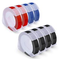 Oulei Embossing Tape Compatible Dymo Organizer Xpress Tape 3D Plastic Label Replacement for Dymo Embossing Label Maker, 3/8" Width x 9.8' Length, 8-Pack