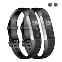 Wekin Replacement Silicone Sport Bands Compatible for Alta and Alta HR Fitness Tracker, Breathable Accessory Bracelet Strap Wristband for Women Men (Small(5.5"-6.7"), Black/Black)