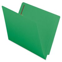 Smead End Tab Fastener File Folder, Shelf-Master Reinforced Straight-Cut Tab, 2 Fasteners, Letter Size, Green, 50 per Box (25140)