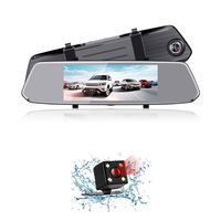 Explon Backup Mirror Dash Cam - Dual Cam 7" Mirror Camera, 1080p HD, G-Sensor, Loop Recording, Parking Reverse Camera, Front and Rear View