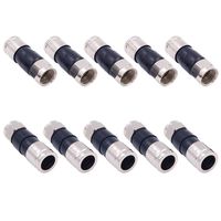 Fancasee (10 Pack) RG6 Compression Connectors 75 Ohm Screw-on F-Type Coax Coaxial Adapter Plug Fitting for Digital Audio Video TV Satellite Antenna Cable Cord