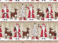 Woodland Santa Rustic Kraft Christmas Wrapping Paper Made in America, 2 feet x 10 feet, Easy to Store Folded Christmas Gift Wrap, WRAP & Revel®
